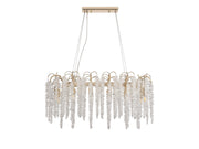 Wisteria Oval Pendant 12/16Lt - French Gold/Polished Nickel & Crystal