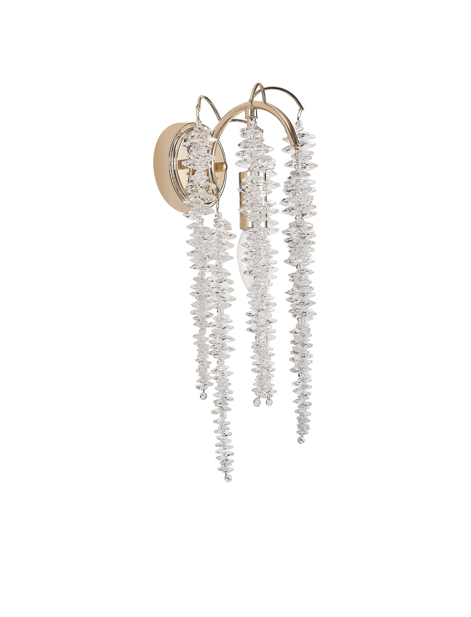 Chantilly Wall Lamp, 1 Light E14, Polished Nickel / French Gold