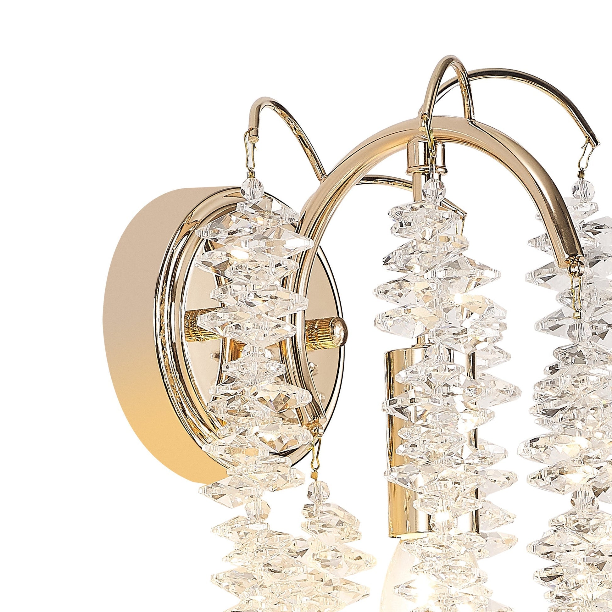 Chantilly Wall Lamp, 1 Light E14, Polished Nickel / French Gold