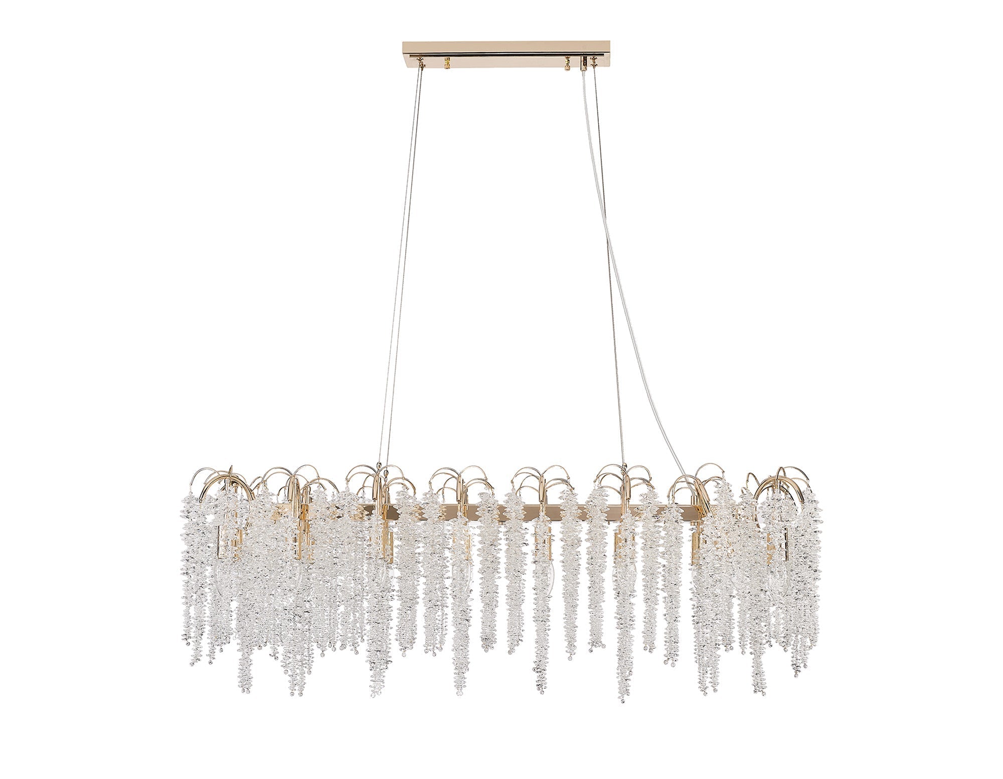 Wisteria Oval Pendant 12/16Lt - French Gold/Polished Nickel & Crystal