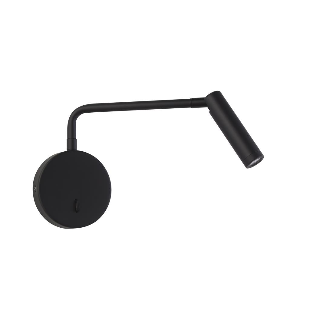 Blackfriars Swing Arm Reading Light, Black/White Integrated LED