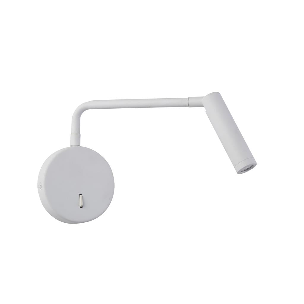 Blackfriars Swing Arm Reading Light, Black/White Integrated LED