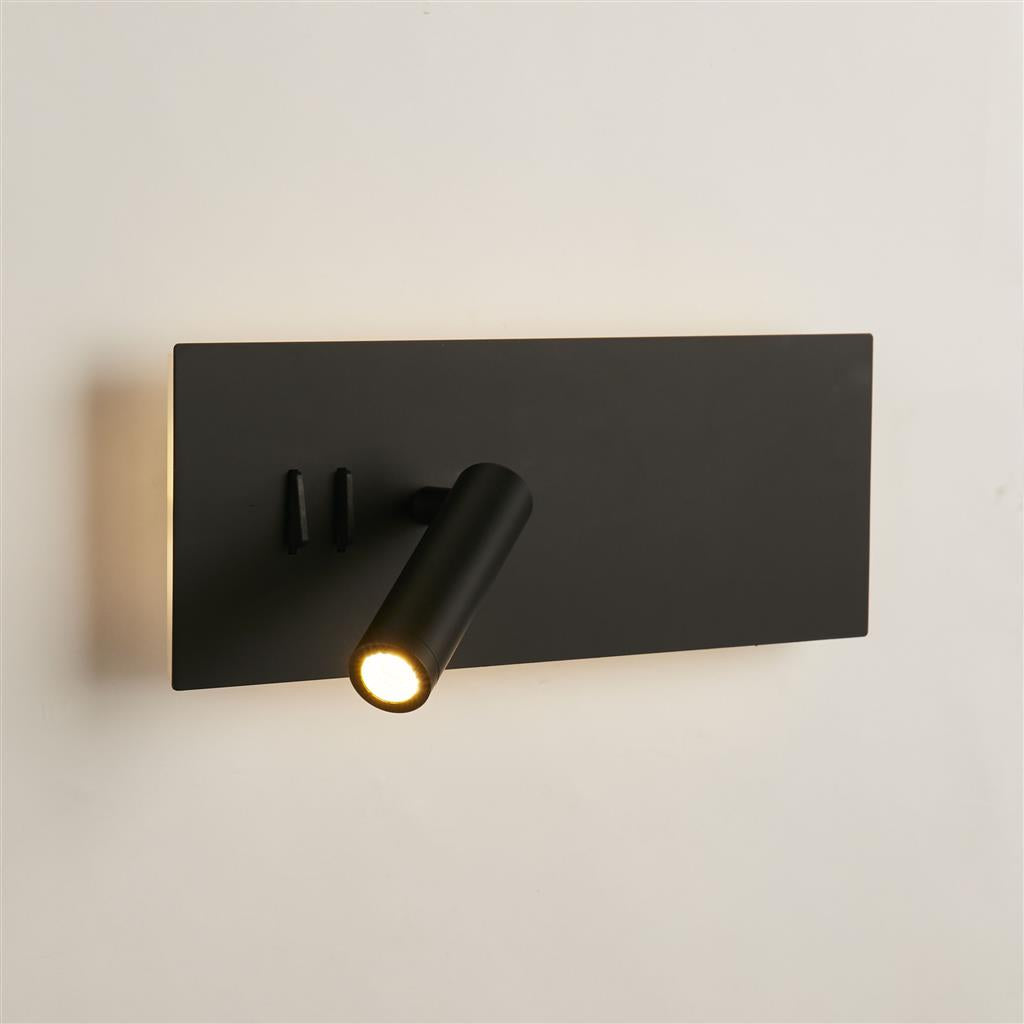 Dalston Backlit Reading Light, Black/White Integrated LED