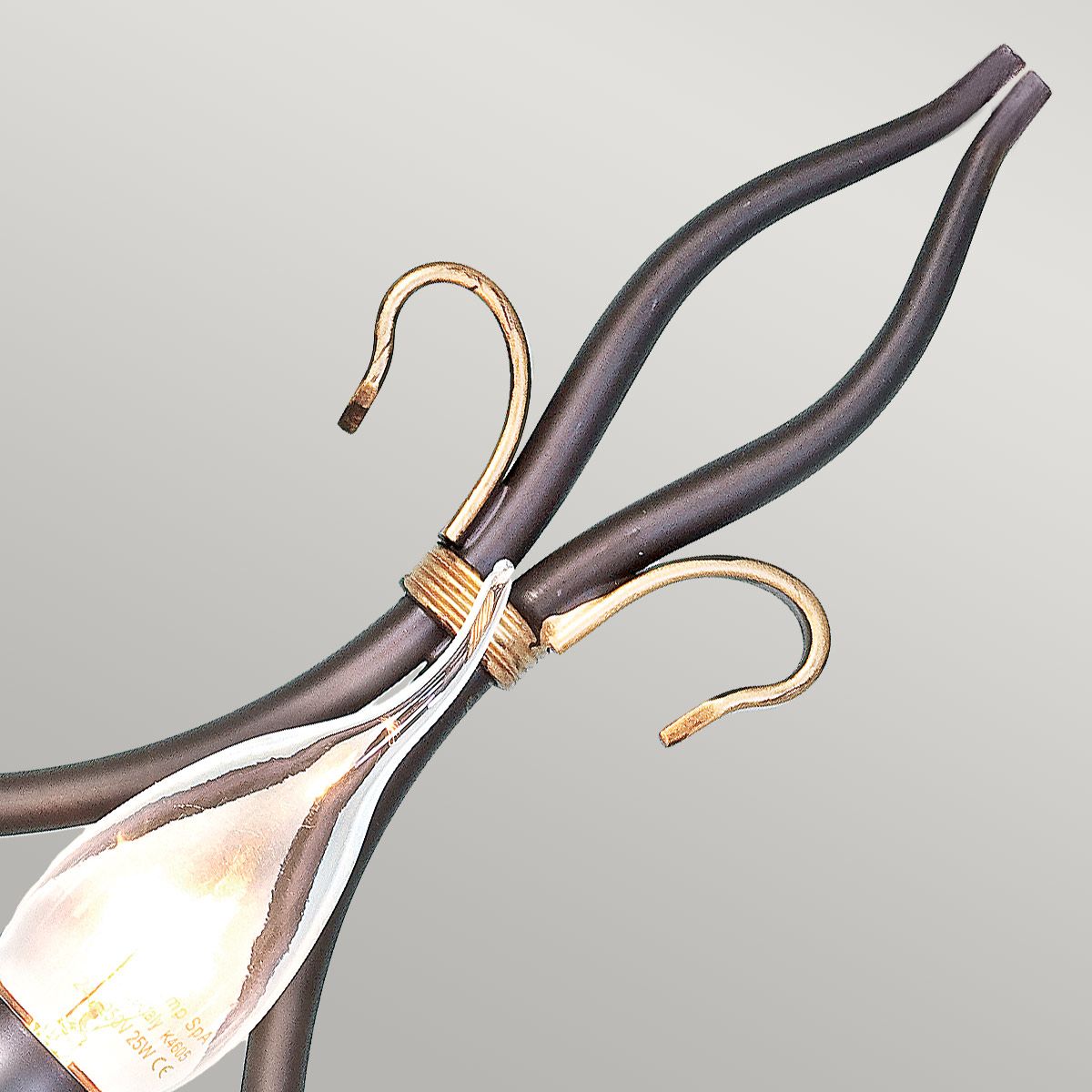 Windermere 1 Light Wall Light - Rust & Gold IP20 E14