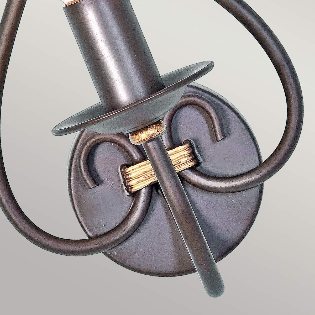 Windermere 1 Light Wall Light - Rust & Gold IP20 E14