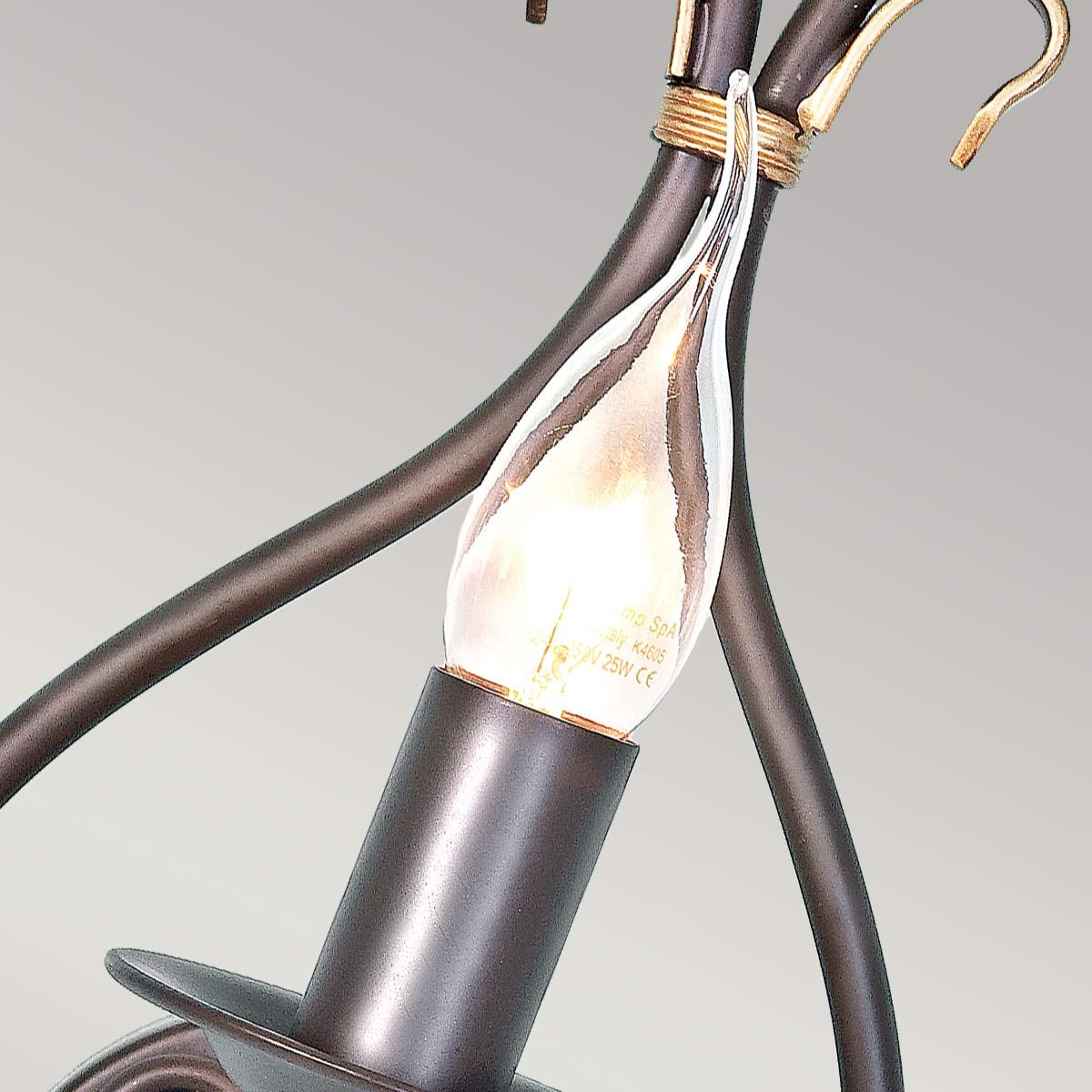 Windermere 1 Light Wall Light - Rust & Gold IP20 E14
