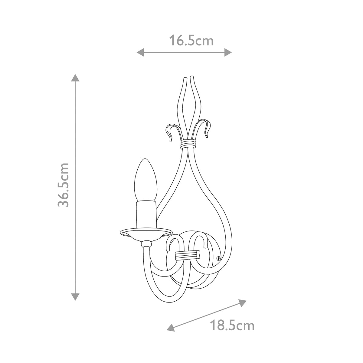 Windermere 1 Light Wall Light - Rust & Gold IP20 E14