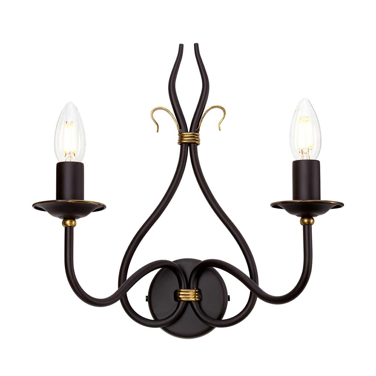 Windermere 1 Light Wall Light - Rust & Gold IP20 E14