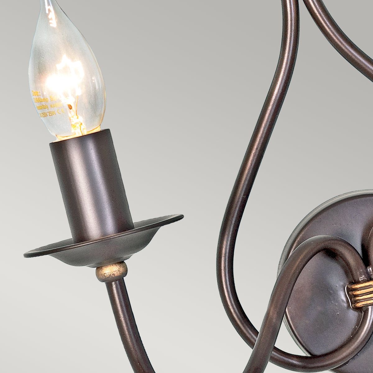Windermere 1 Light Wall Light - Rust & Gold IP20 E14
