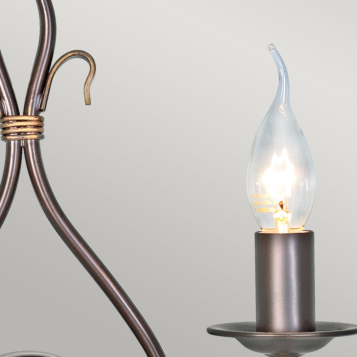 Windermere 1 Light Wall Light - Rust & Gold IP20 E14
