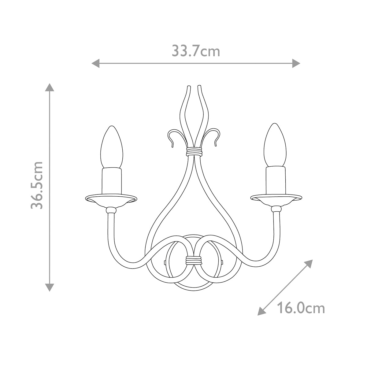 Windermere 1 Light Wall Light - Rust & Gold IP20 E14