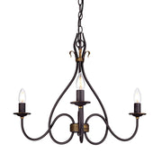 Windermere 3Lt Multi-Arm Pendant - Black & Gold