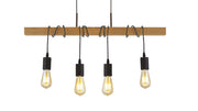 Woody  4/6Lt Kitchen Light - Natural Wood & Black Metal