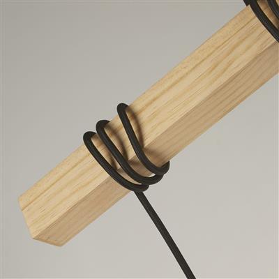 Woody  4/6Lt Kitchen Light - Natural Wood & Black Metal