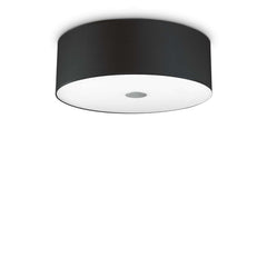 Woody Flush Ceiling Light - white/Black/Wood Finish - Cusack Lighting