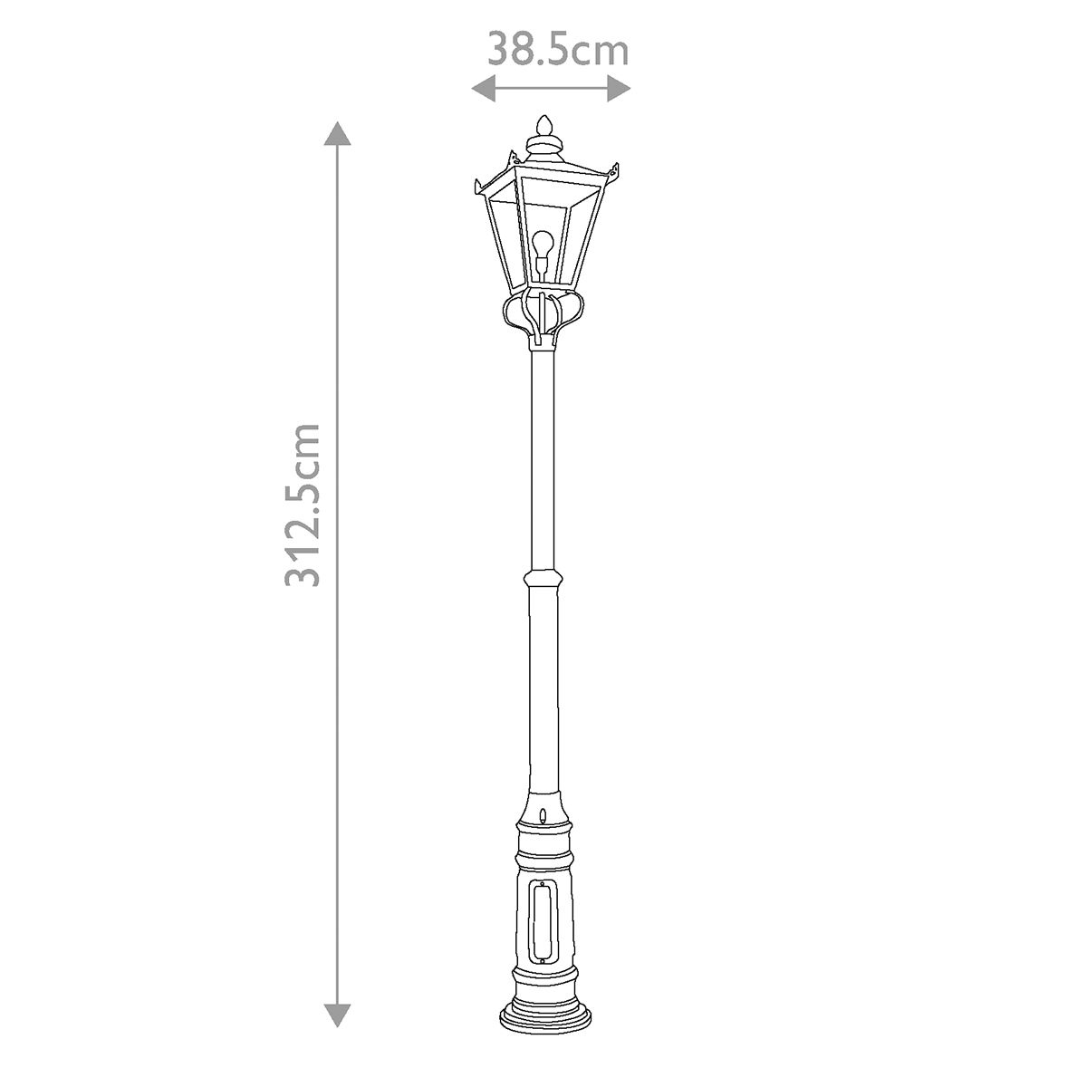 Wilmslow 1 Light Back Lamp Post IP23  E27