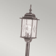 Wexford 1/2Lt Pillar Lantern -  Black & Silver IP44 E27