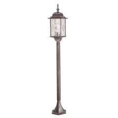 Wexford 1/2Lt Pillar Lantern -  Black & Silver IP44 E27