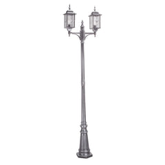 Wexford 1/2Lt Pillar Lantern -  Black & Silver IP44 E27