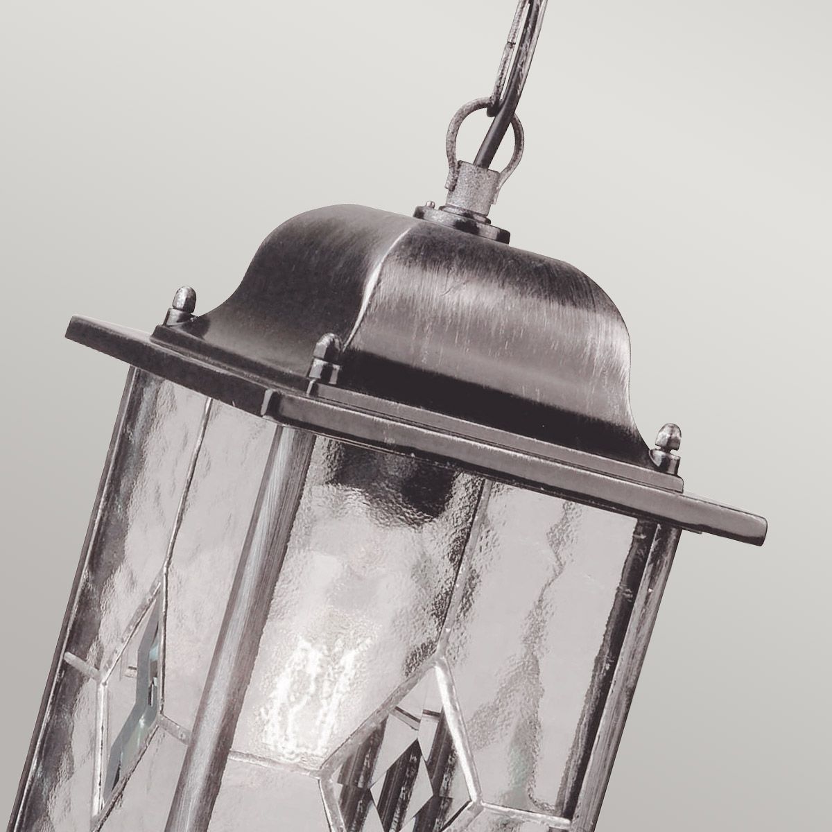 Wexford 1 Light Chain Lantern - Black/Silver IP23 E27