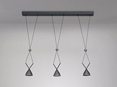 Saiths Bar Linear Pendant 3 Light, 3 x 3W LED, 3000K, 350lm, Sand Black/Grey, 3yrs Warranty