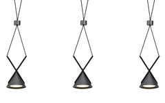 Saiths Bar Linear Pendant 3 Light, 3 x 3W LED, 3000K, 350lm, Sand Black/Grey, 3yrs Warranty