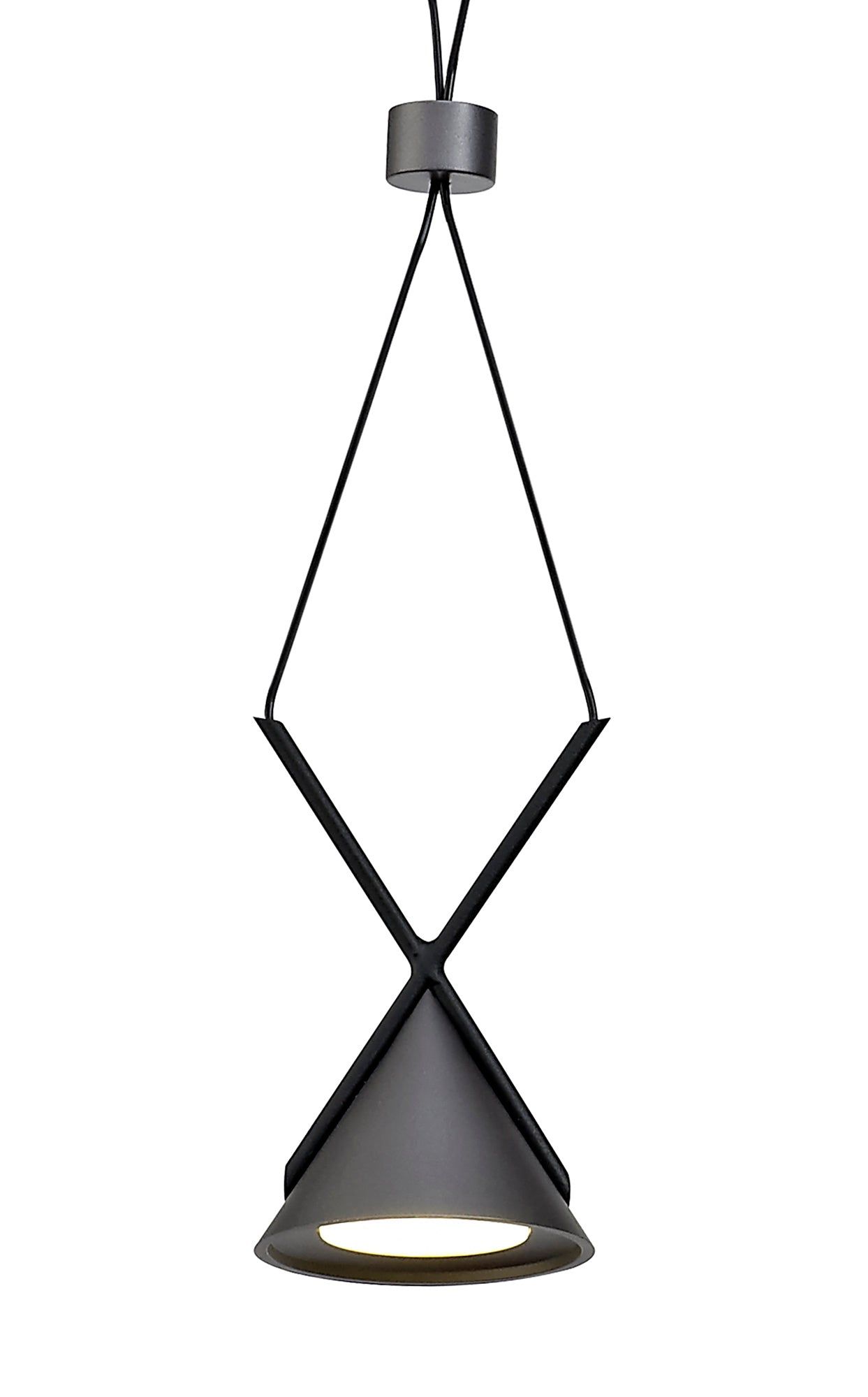 Saiths Bar Linear Pendant 3 Light, 3 x 3W LED, 3000K, 350lm, Sand Black/Grey, 3yrs Warranty