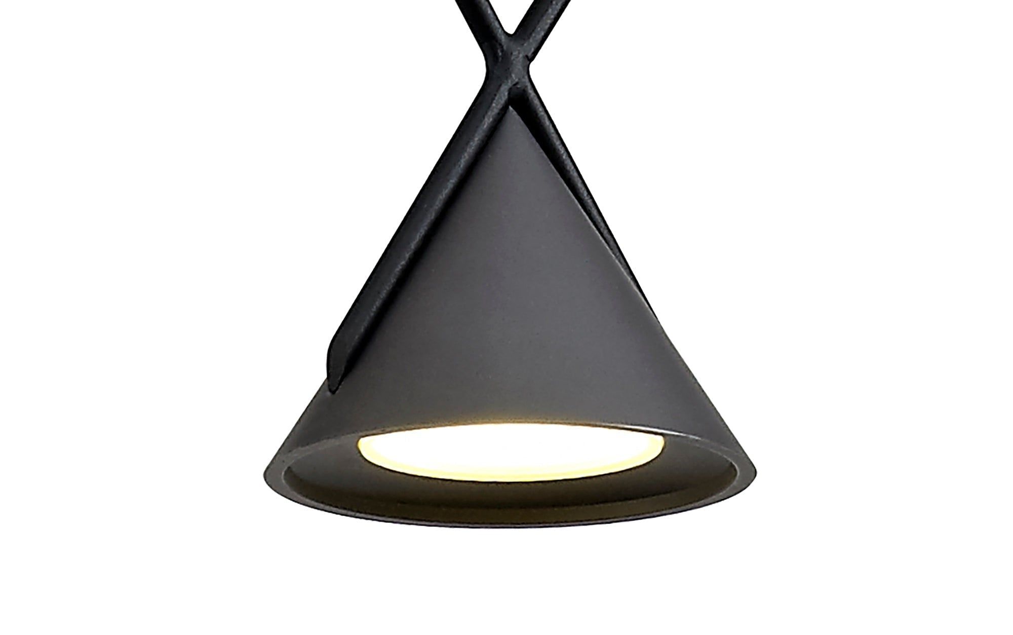 Saiths Pendant 1 Light, 1 x 3W LED, 3000K, 110lm, Sand Black/Grey, 3yrs Warranty