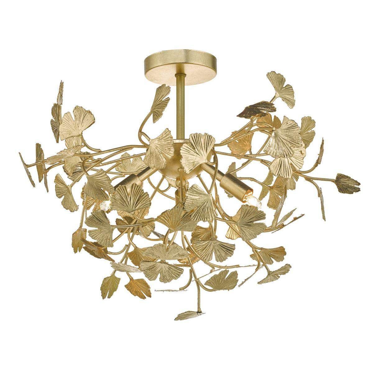 Dar Yadira 4lt Semi Flush Gold Effect - Cusack Lighting