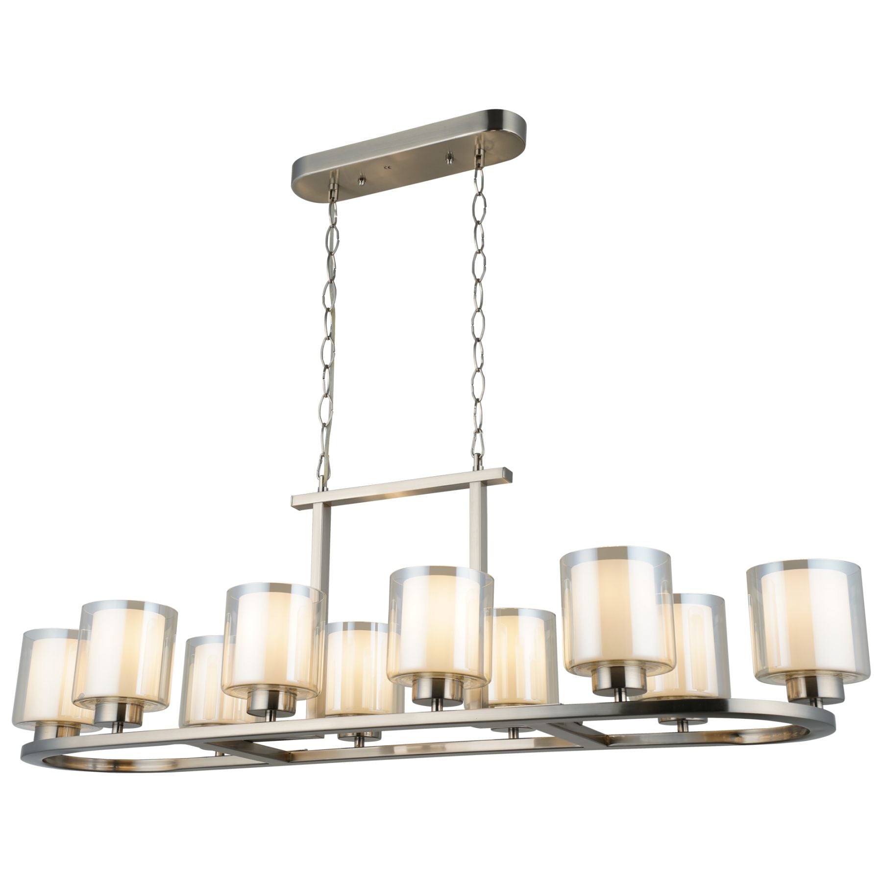 Yara 10 Light Antique Brass Long Pendant