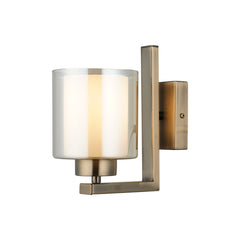 Yara 1Lt Wall Lamp - Antique Brass/Chrome