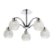 Dar Yasmin 5 Light Semi Flush Polished Chrome - Cusack Lighting