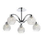 Dar Yasmin 5 Light Semi Flush Polished Chrome - Cusack Lighting