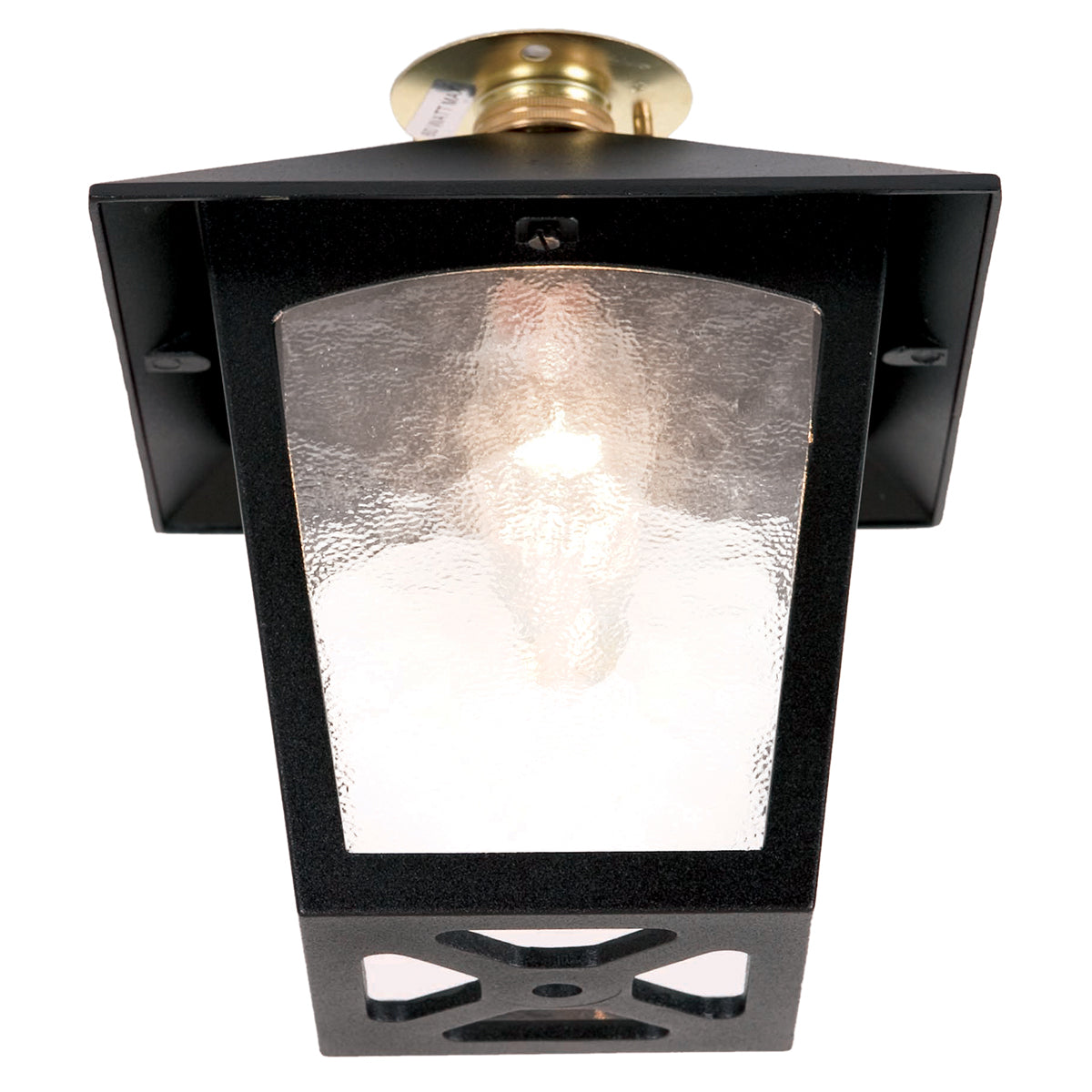 York Flush Porch Lantern – Black Finish