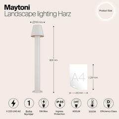 Harz LED Bollard Light 3000K IP65