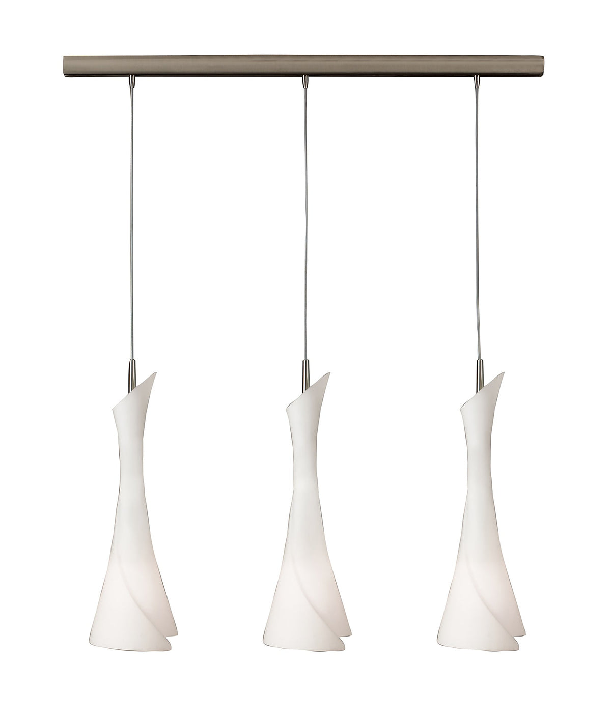 Zack Linear Pendant 3 Light E27 Line, Satin Nickel
