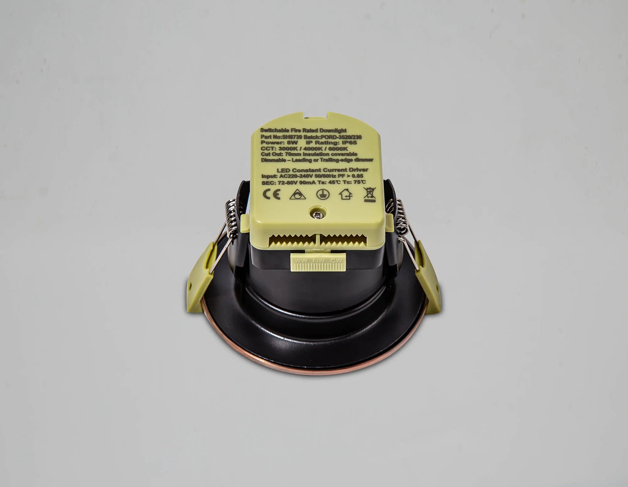 Zarya 8W CCT IP65  LED Fire Rated Downlight 5yr Warranty - Various Kelvin & Finishes