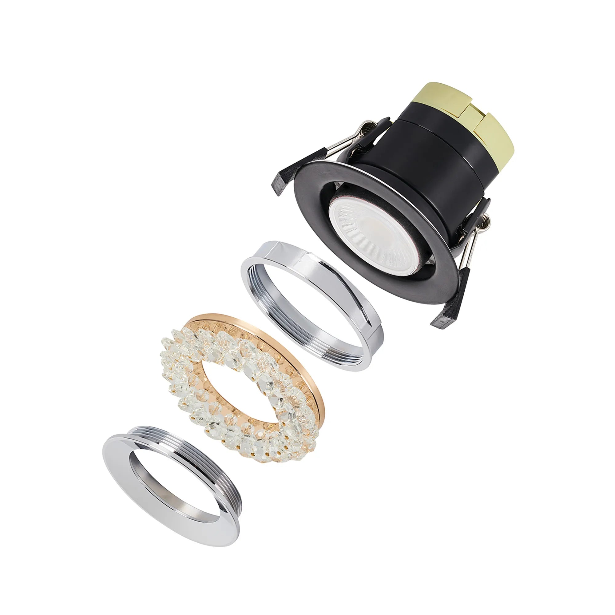 Zarya 8W IP65 Crystal Fire-Rated Downlight - Various Finishes