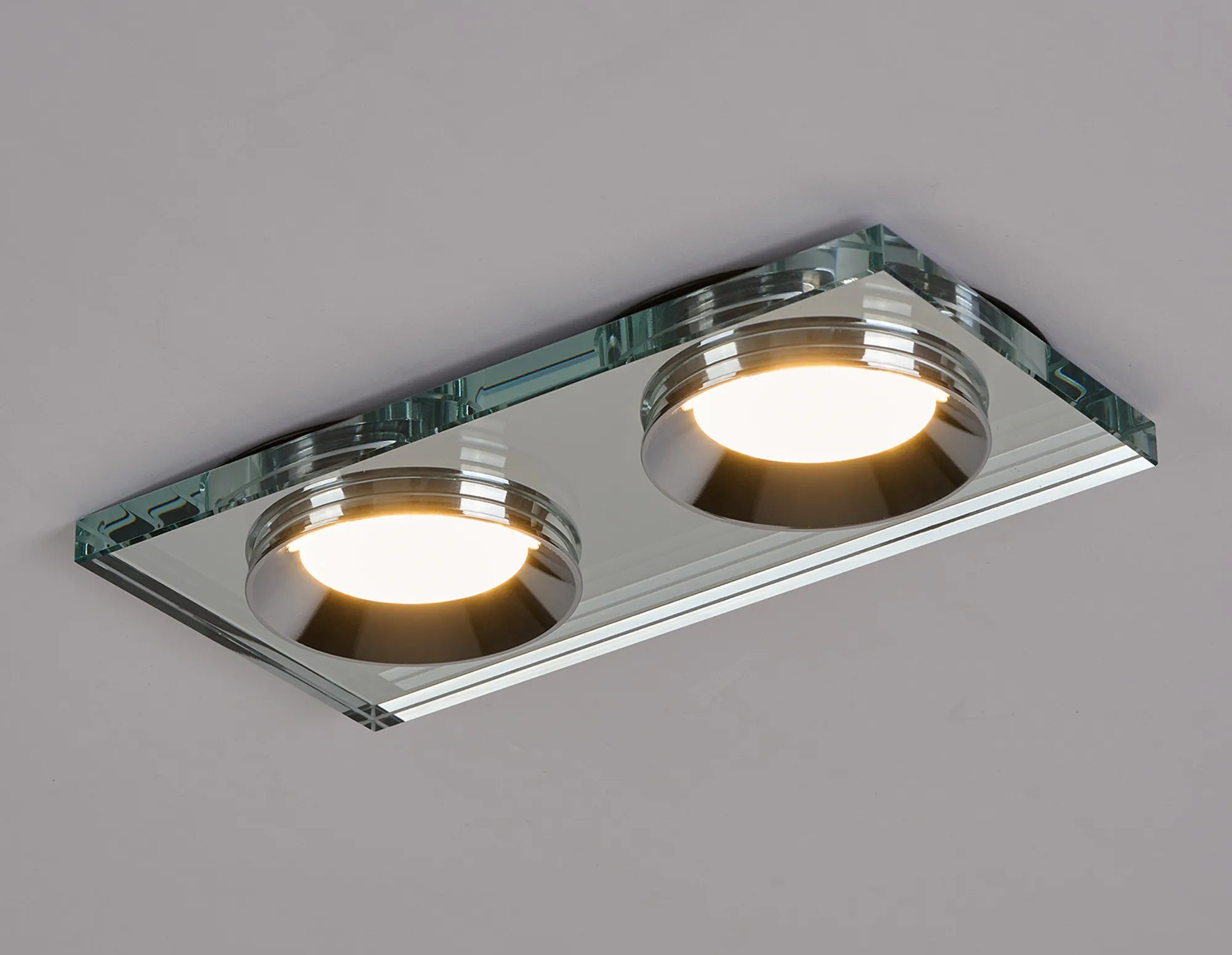 Zarya 8W Dual IP65 Crystal Fire-Rated Downlight - Rectangular
