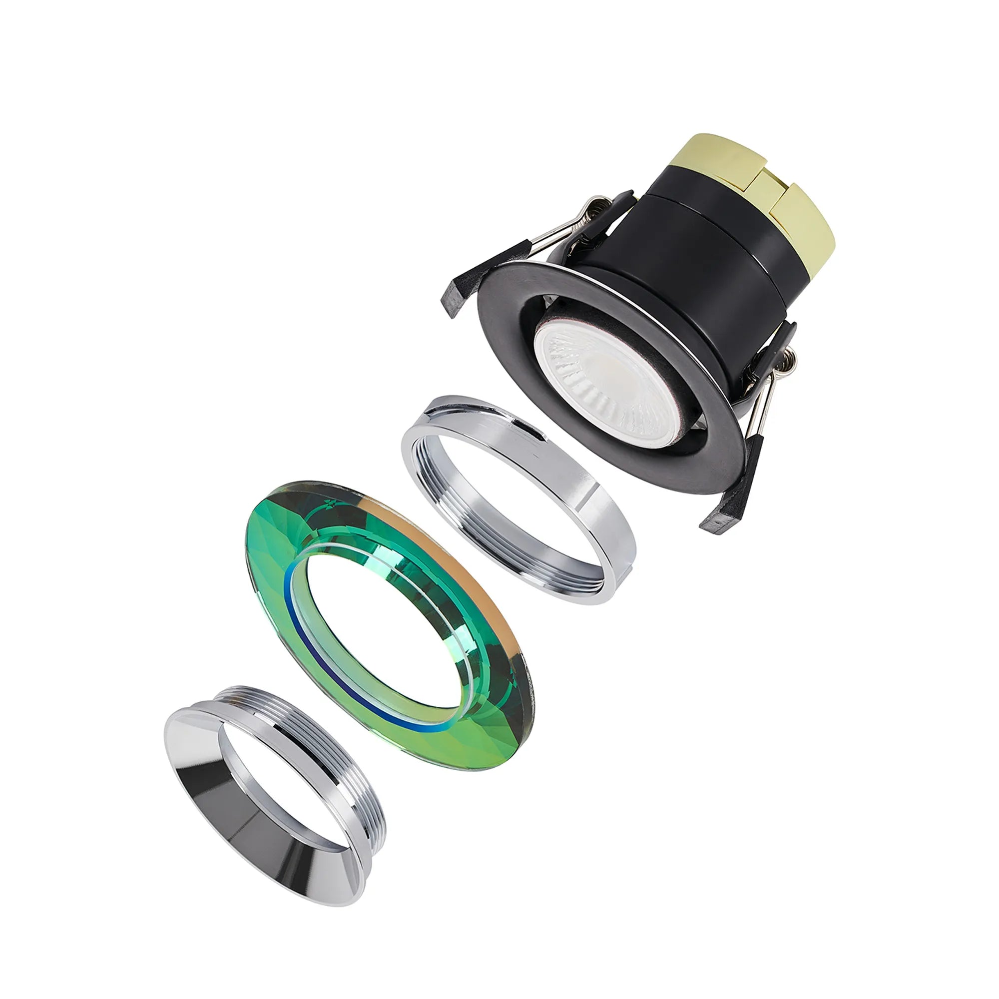 Zarya 8W IP65 Fire-Rated Downlight - Chamfered Crystal