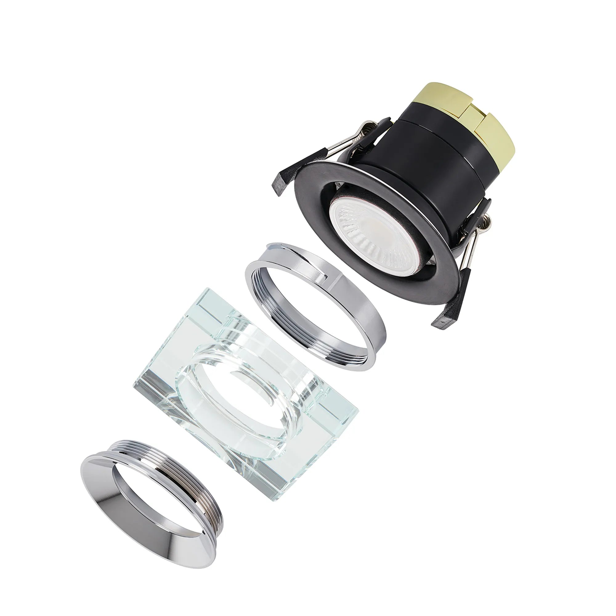Zarya 8W IP65 Crystal Fire-Rated Downlight - Square