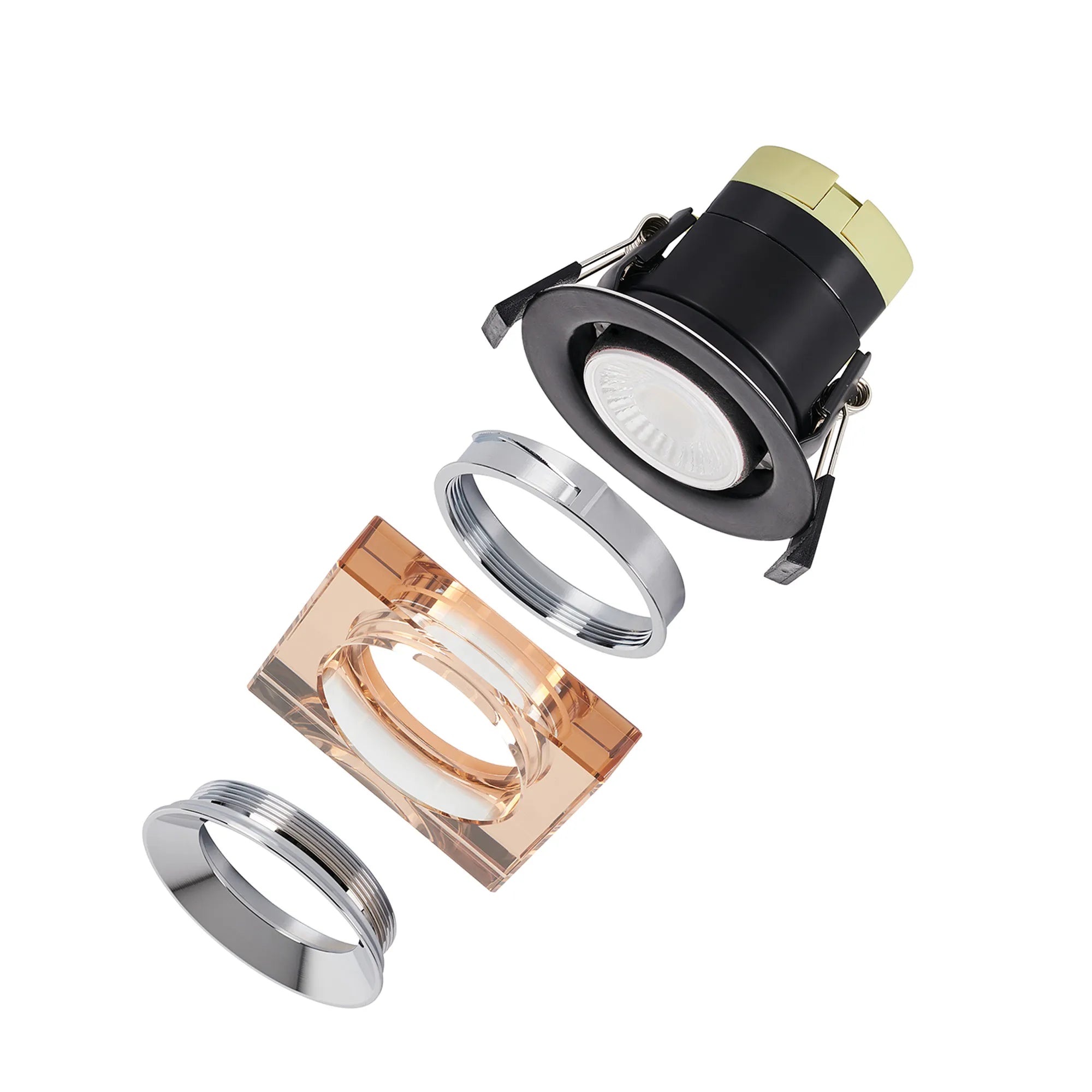 Zarya 8W IP65 Crystal Fire-Rated Downlight - Square