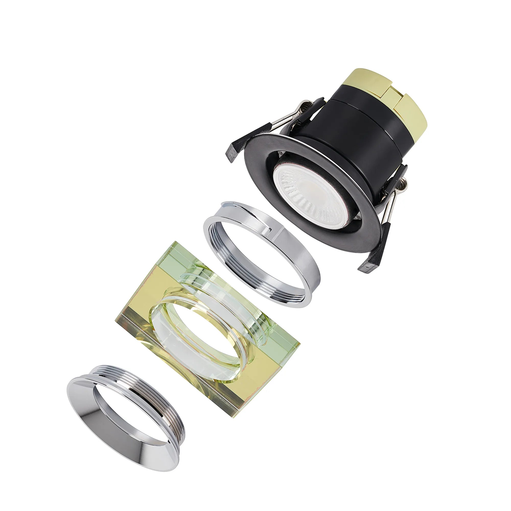 Zarya 8W IP65 Crystal Fire-Rated Downlight - Square