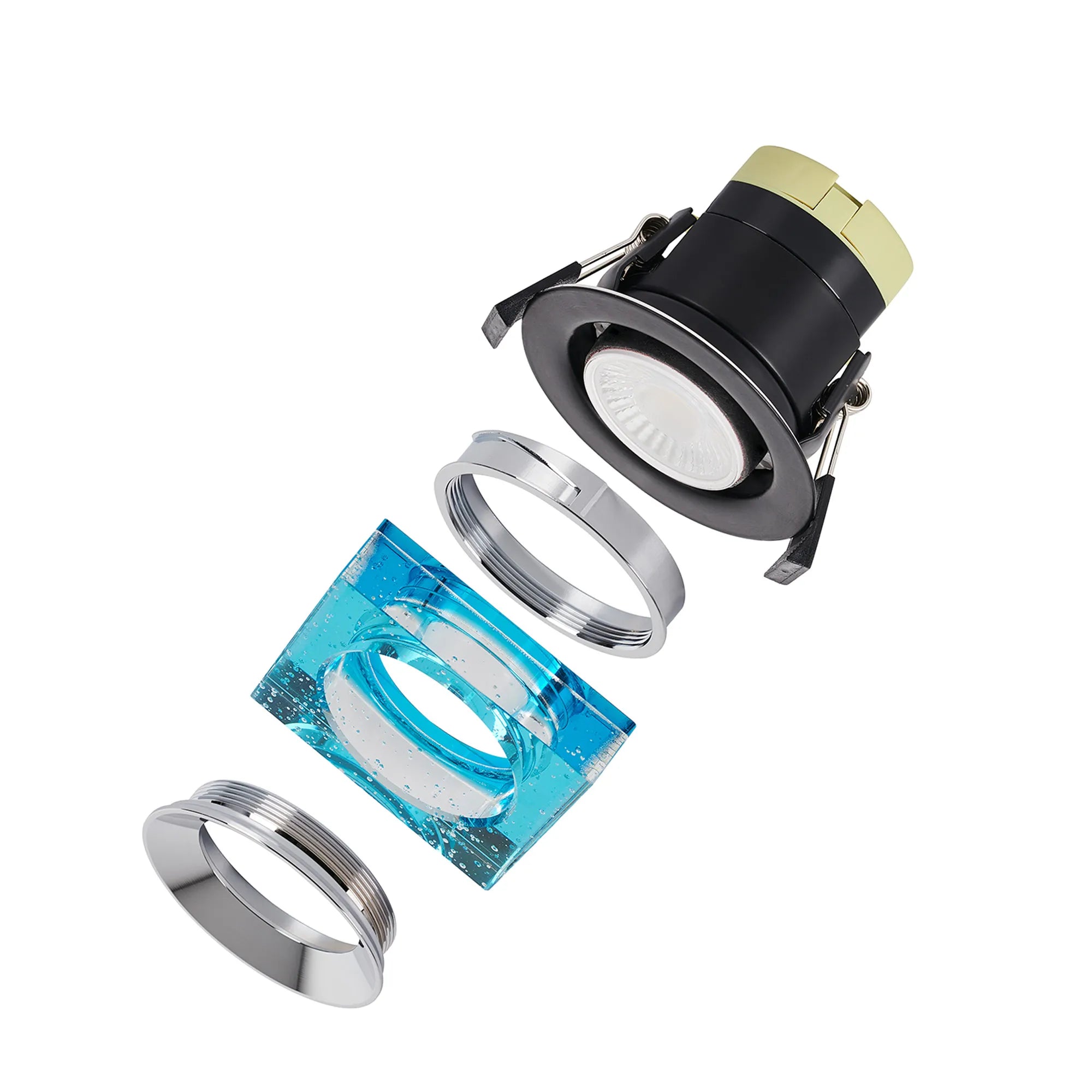 Zarya 8W IP65 Crystal Bubble Fire-Rated Downlight - Square