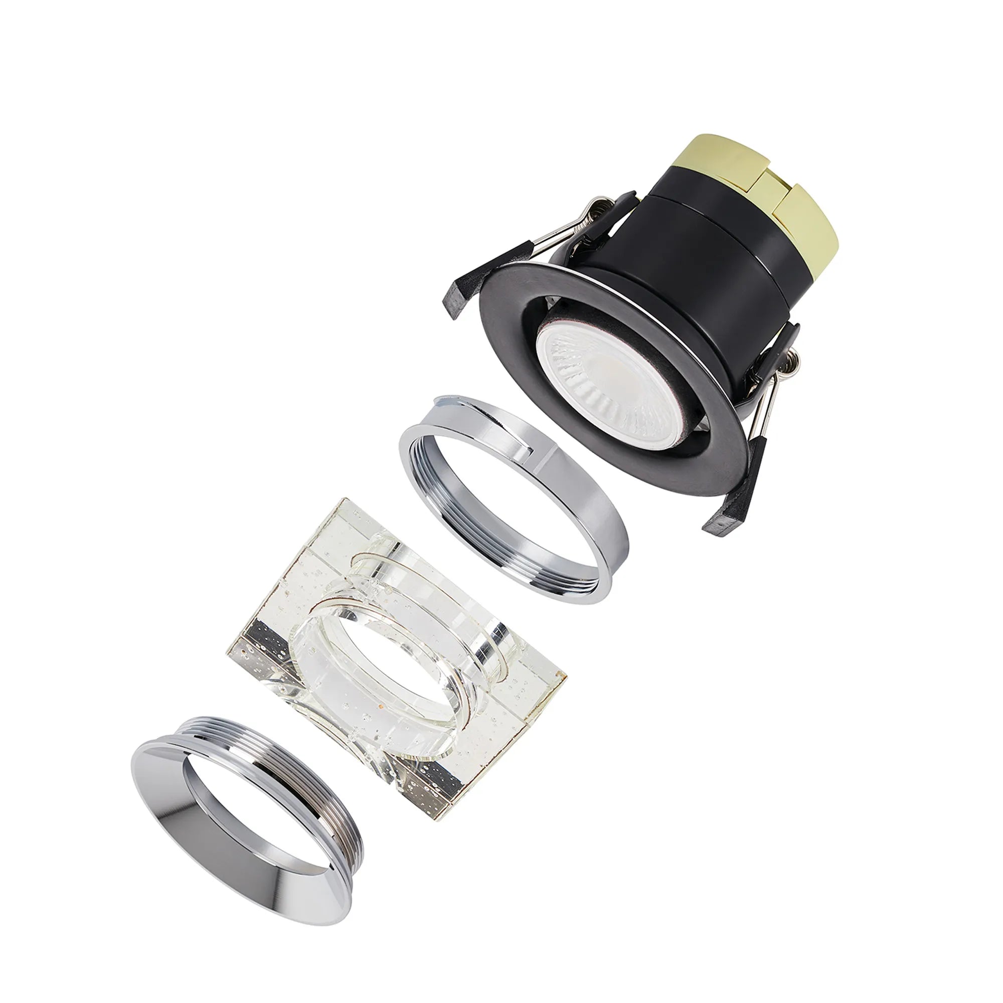 Zarya 8W IP65 Crystal Bubble Fire-Rated Downlight - Square
