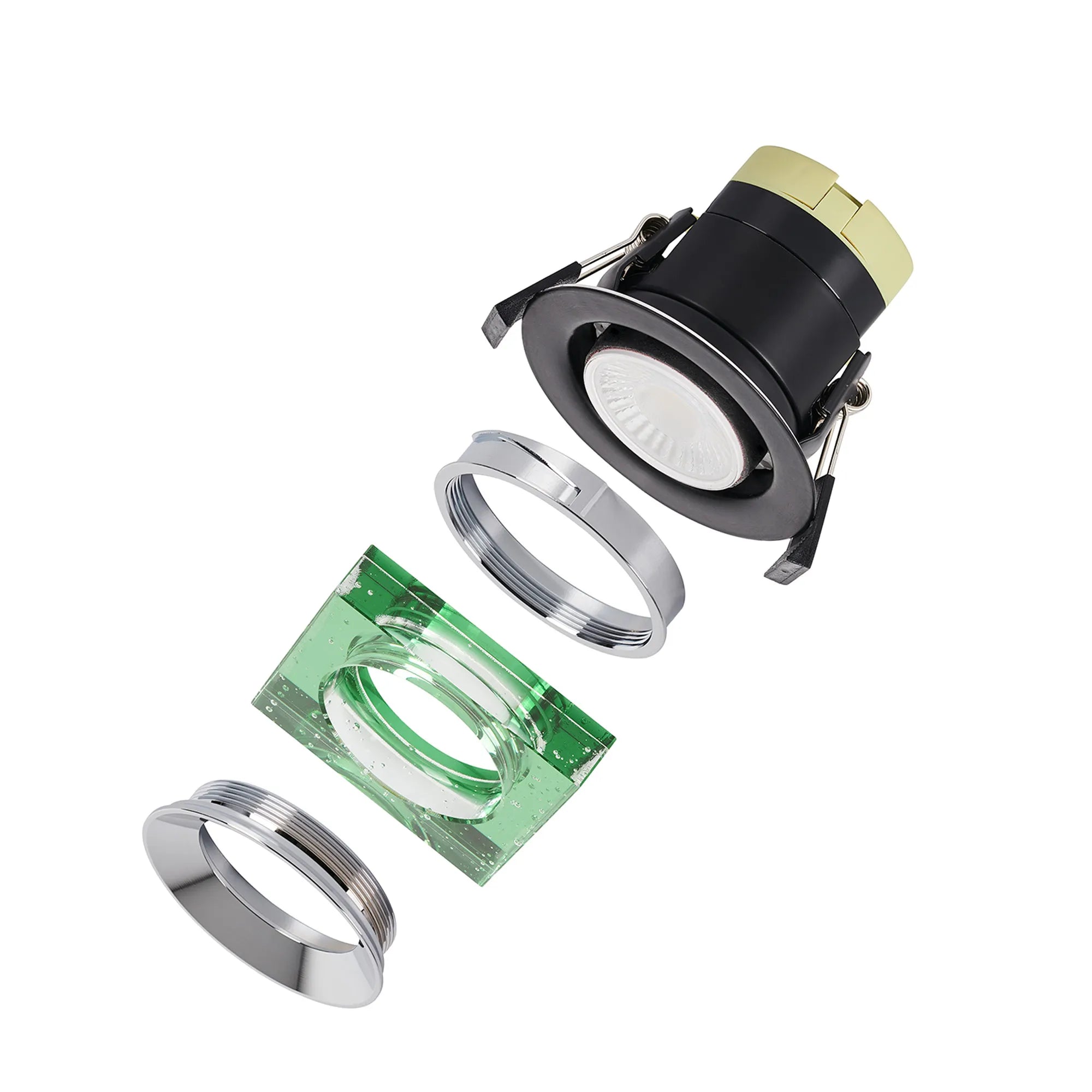 Zarya 8W IP65 Crystal Bubble Fire-Rated Downlight - Square