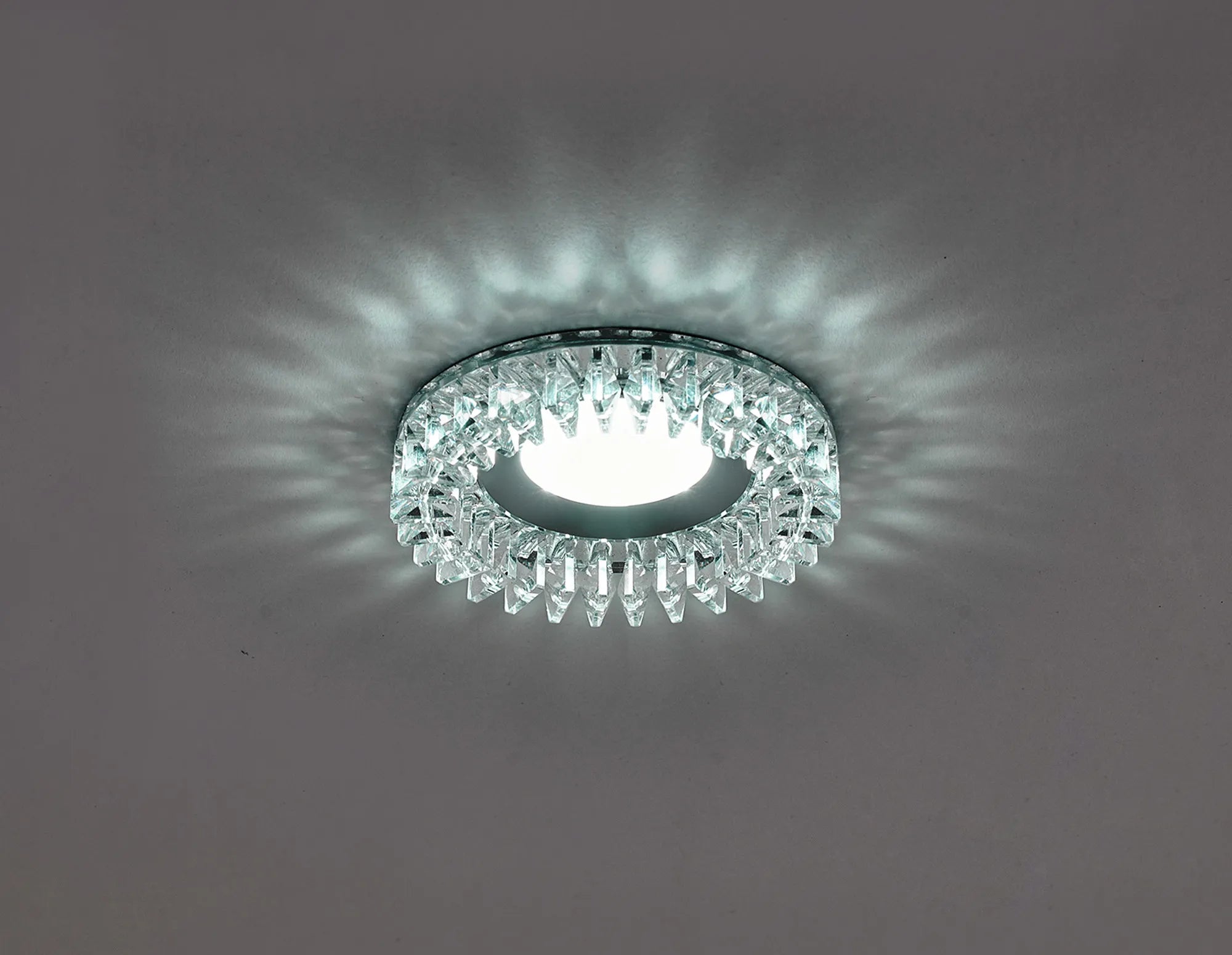 Zarya 8W IP65 Crystal Fire-Rated Downlight - Square Crystals