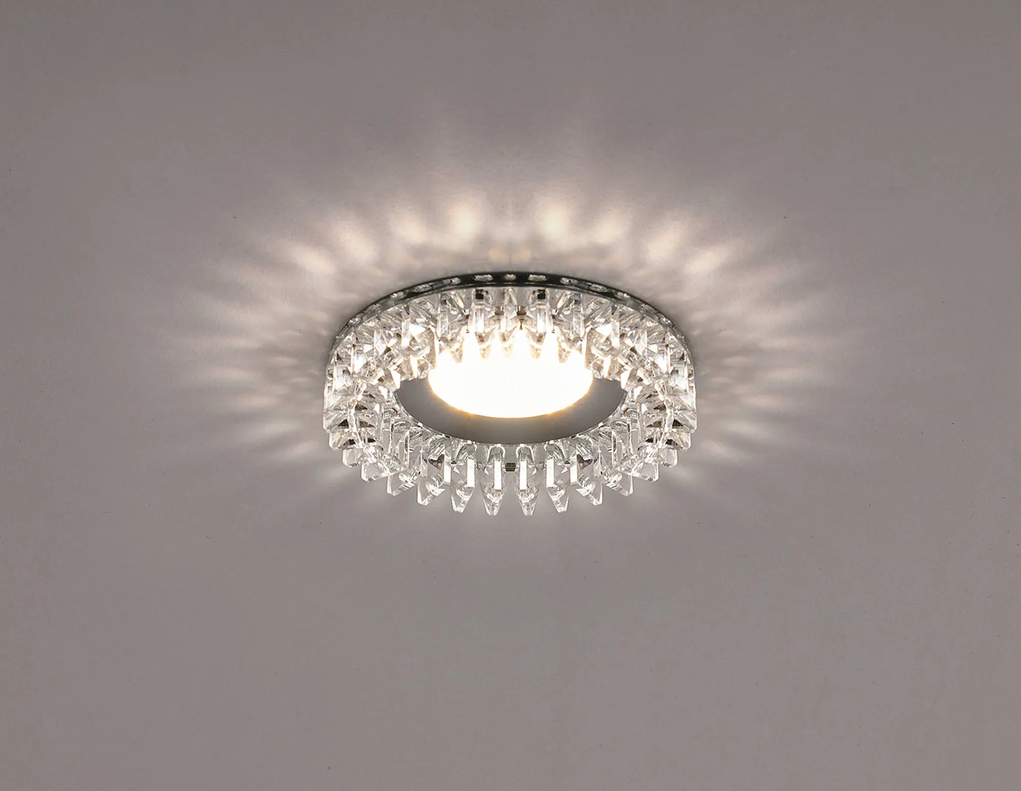 Zarya 8W IP65 Crystal Fire-Rated Downlight - Square Crystals