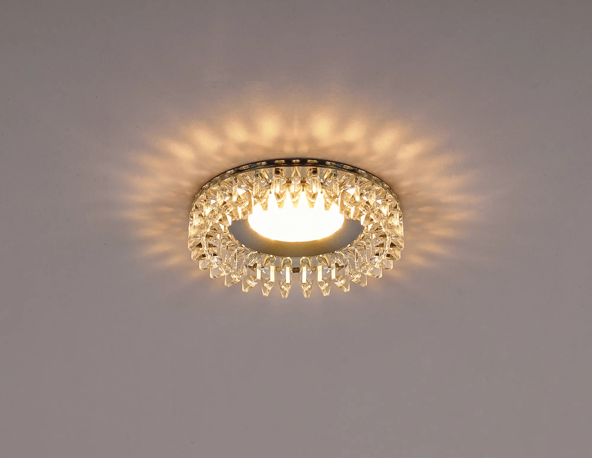 Zarya 8W IP65 Crystal Fire-Rated Downlight - Square Crystals