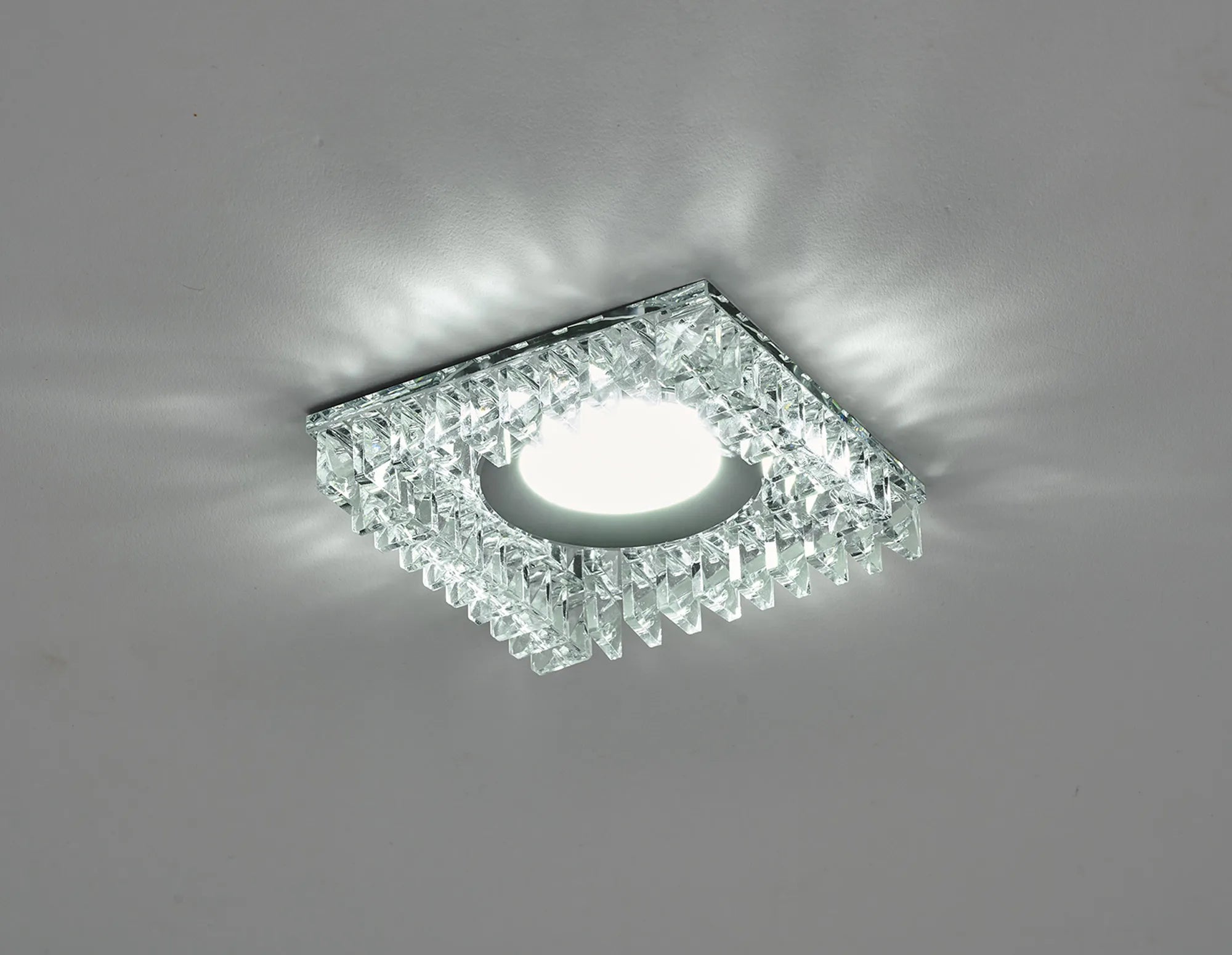 Zarya 8W IP65 Crystal Fire-Rated Downlight - Square Crystals